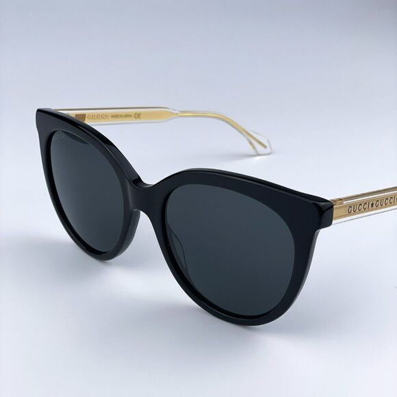 NEW GUCCI GG0565S 001 Black Crystal Grey Cat Eye Women Sunglasses - Picture 9 of 12